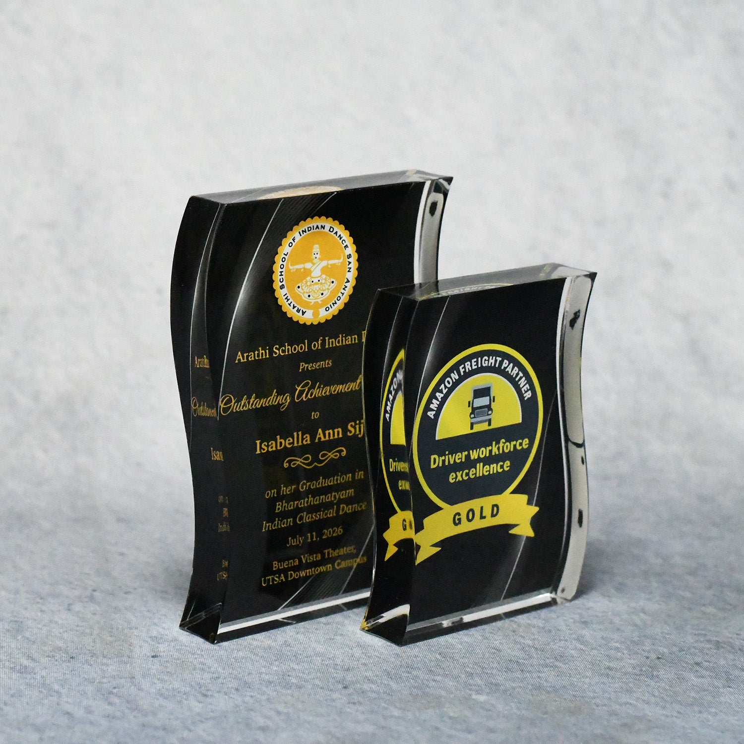 Acrylic Signature Black Wave Award