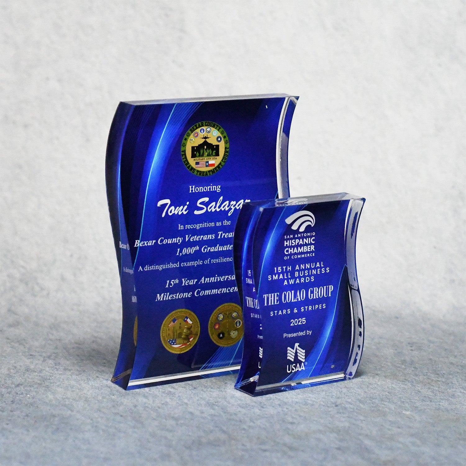 Acrylic Signature Blue Wave Award