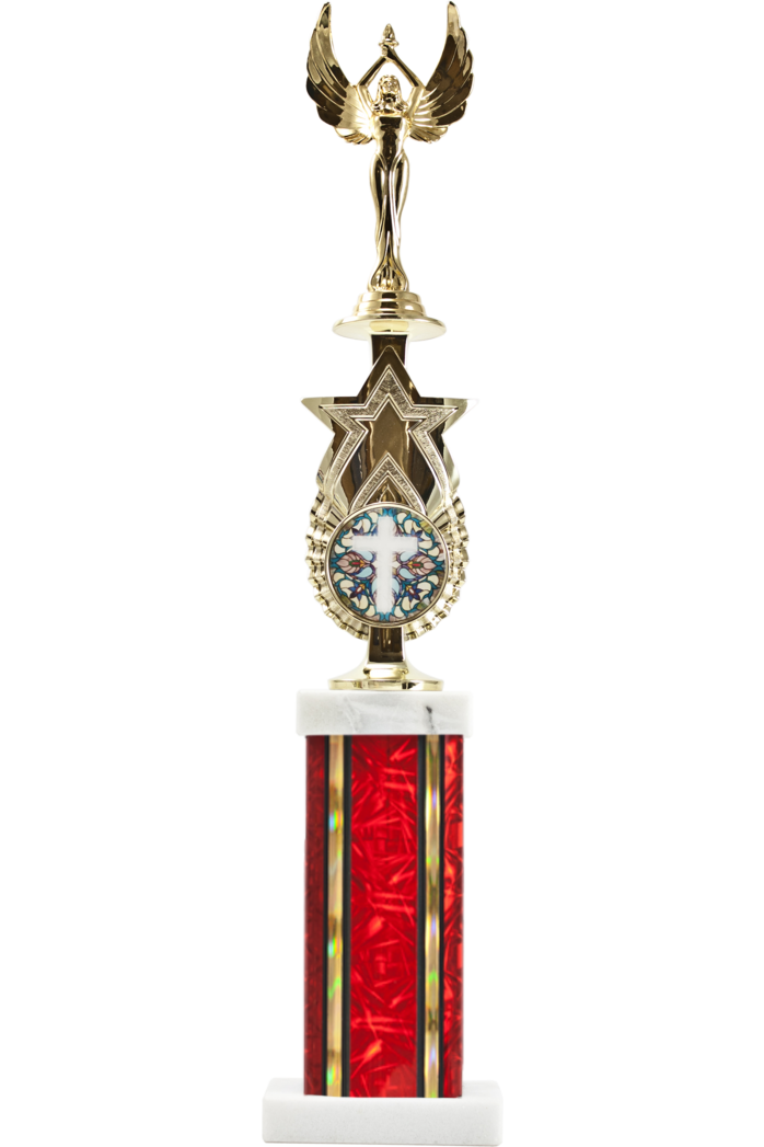 EXCLUSIVE Star Riser with Rectangle Column Award Trophy