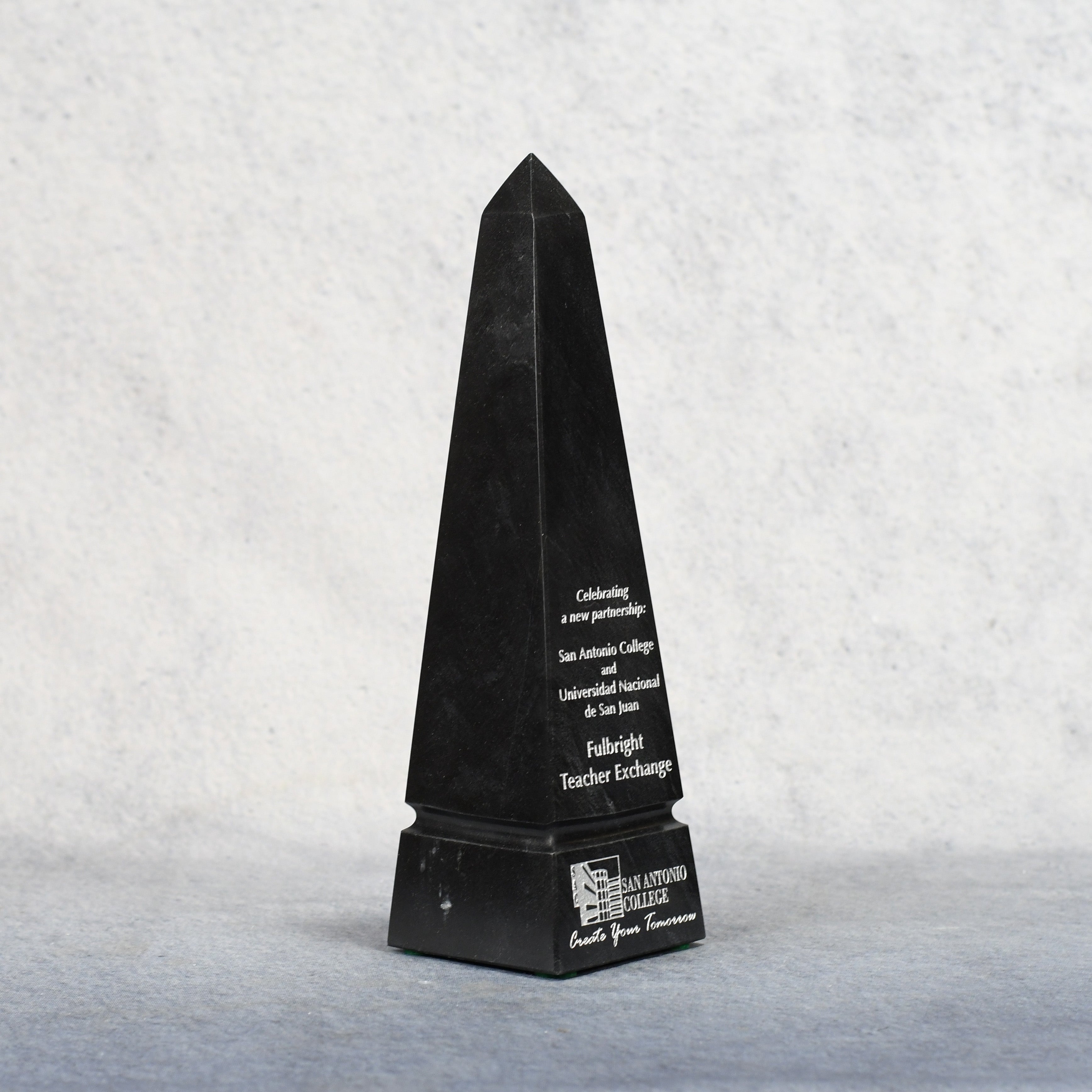 Marble Black Obelisk 10"