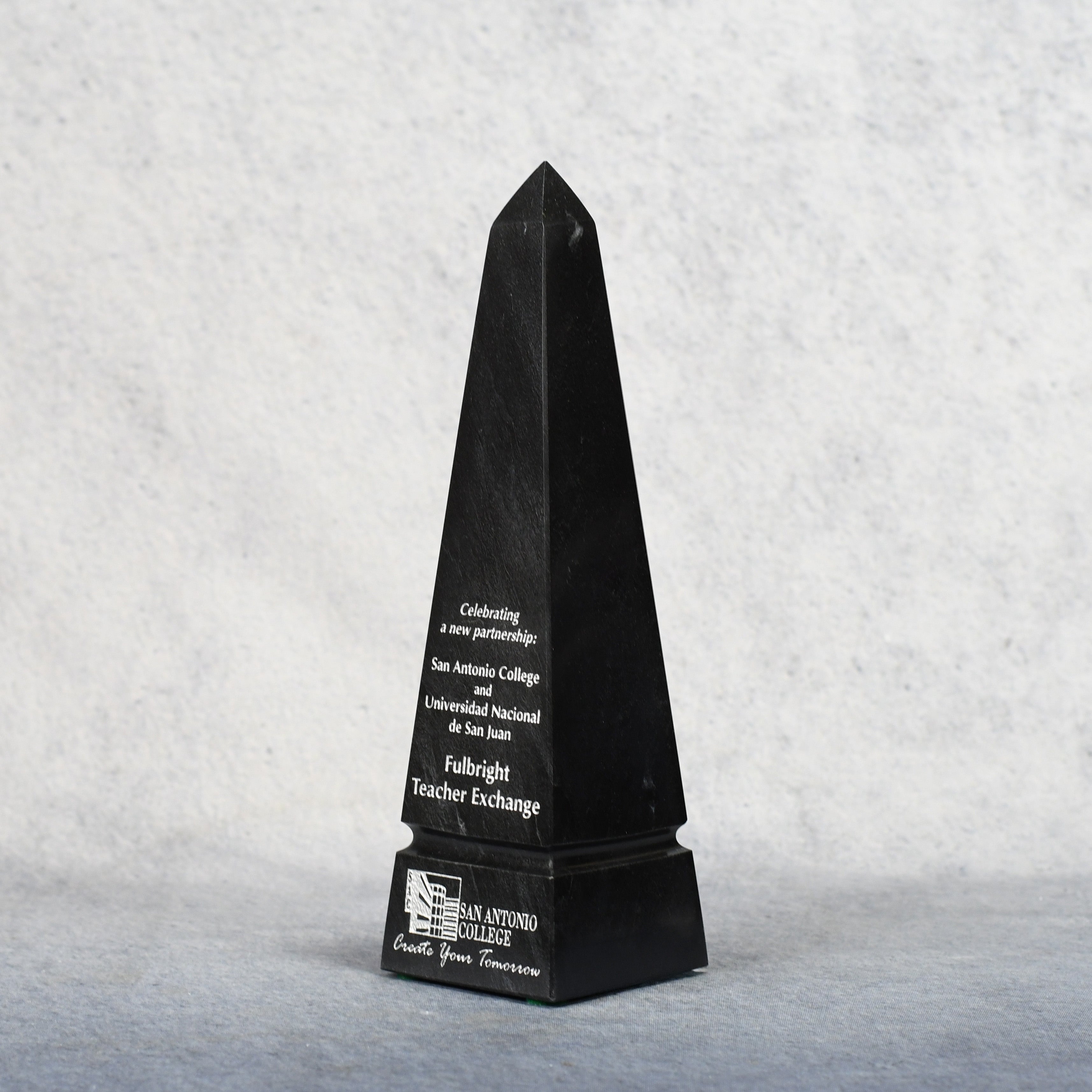 Marble Black Obelisk 10"