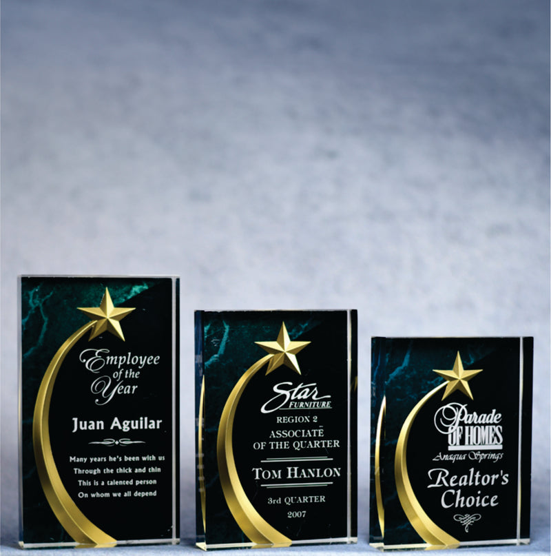 Acrylic Carved Green Star Award