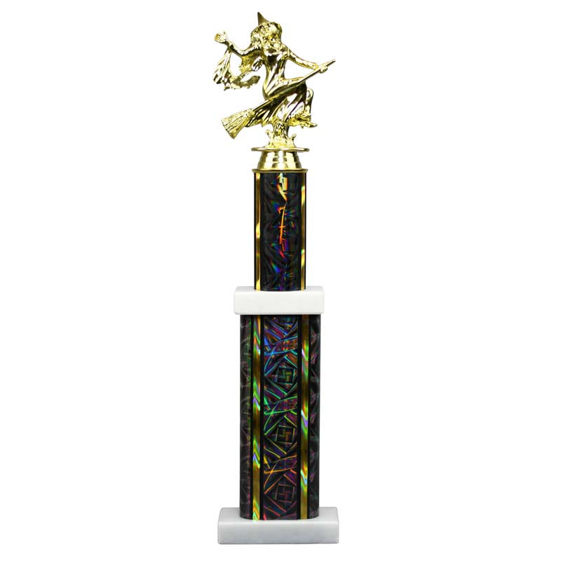Halloween Witch Rectangle Column Trophy on White Base