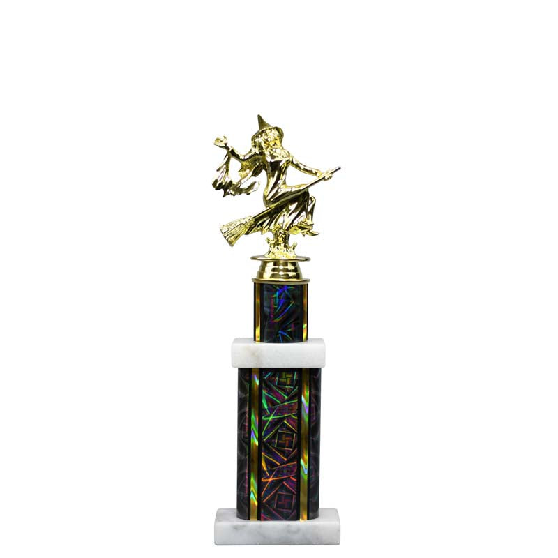 Halloween Witch Rectangle Column Trophy on White Base