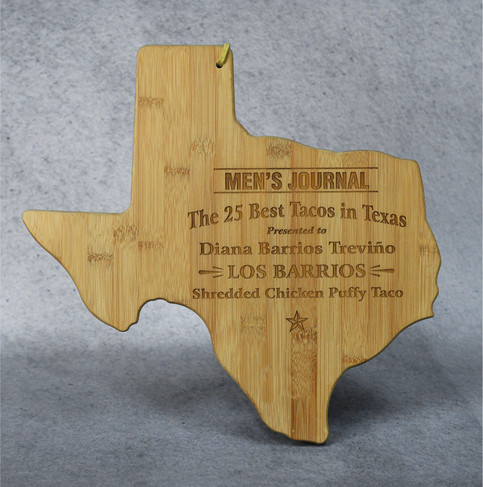 Texas Shaped Bamboo Board