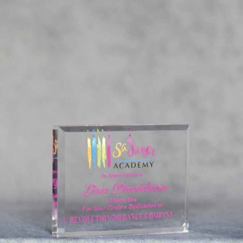 Acrylic Rect Paper Weight - Monarch Trophy Studio
