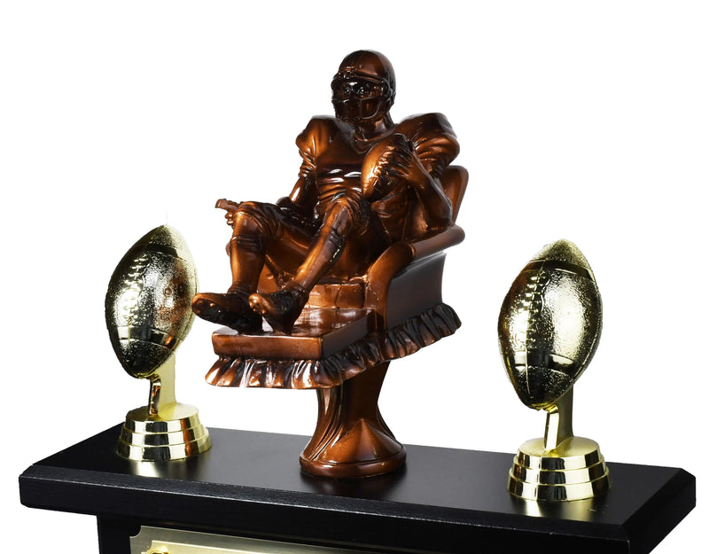 23" Fantasy Football 12 Year Armchair QB Ebony Perpetual Trophy