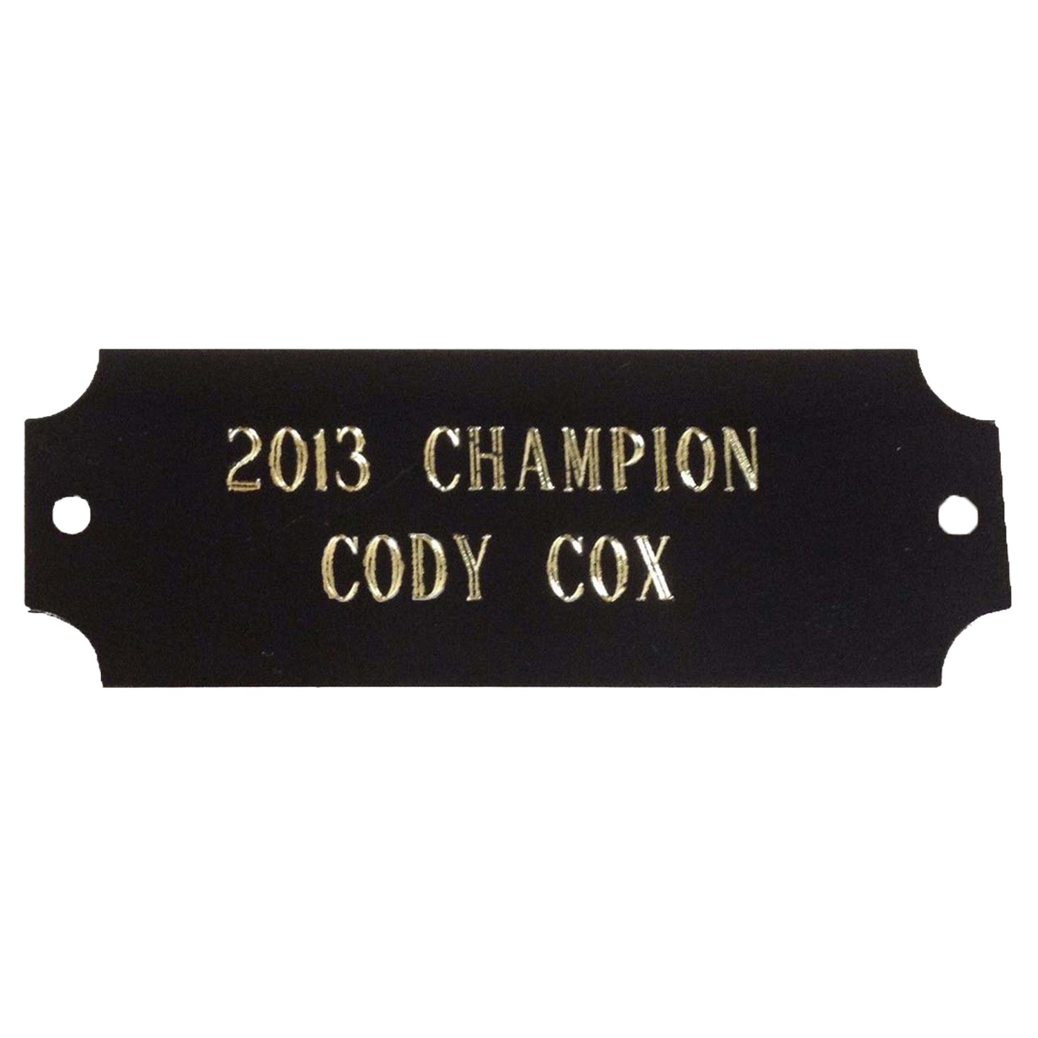 Small Black & Gold Engraved Plate for Fantasy Trophies