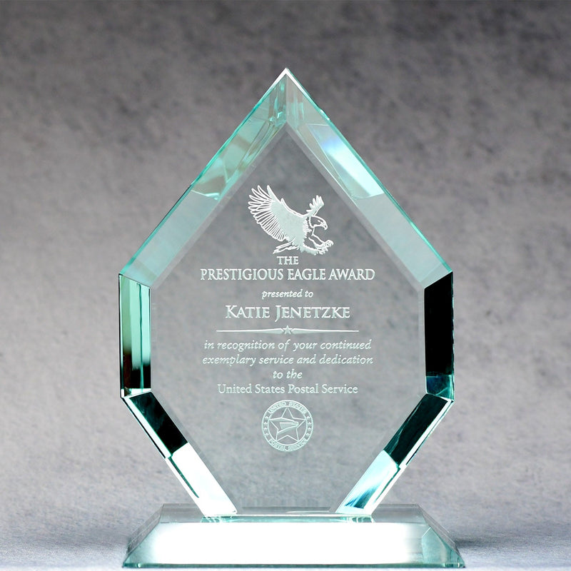 Liberty Diamond Jade Crystal - Monarch Trophy Studio