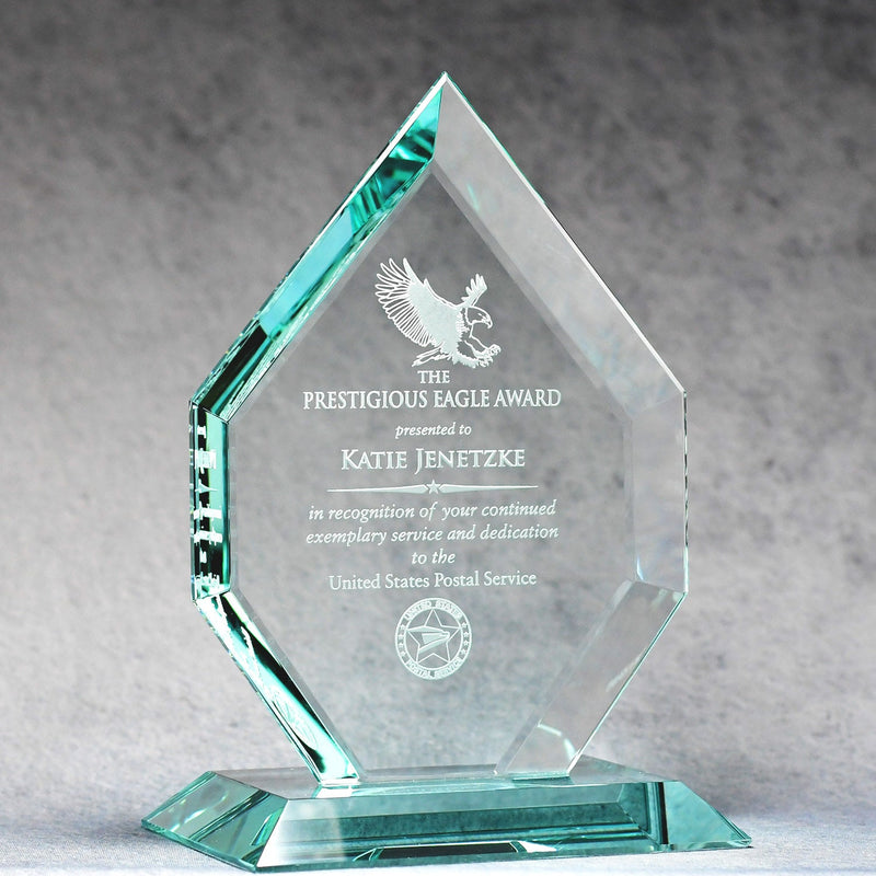 Liberty Diamond Jade Crystal - Monarch Trophy Studio