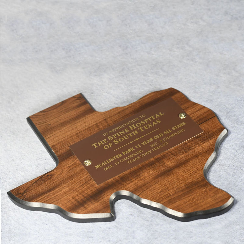 Texas State Shaped Plaque - Monarch Trophy Studio
