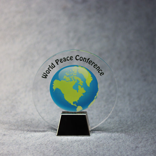 Acrylic Circle with Chrome Base - Monarch Trophy Studio