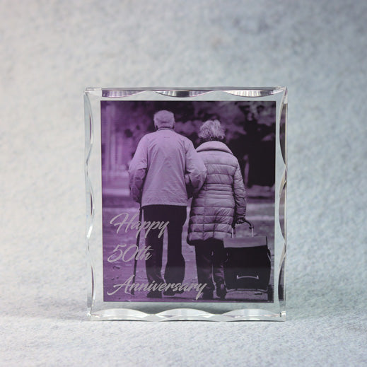 Acrylic Block with Scallop Edge - Monarch Trophy Studio