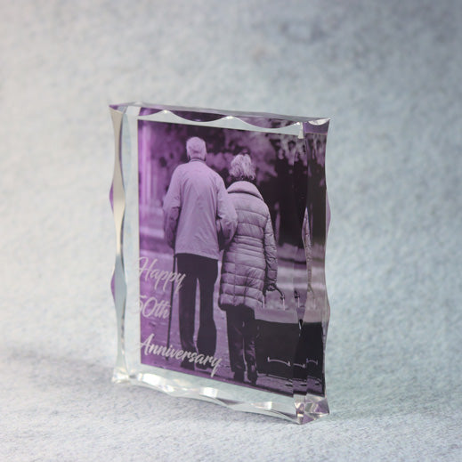 Acrylic Block with Scallop Edge - Monarch Trophy Studio