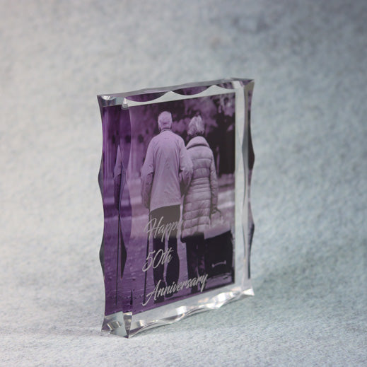 Acrylic Block with Scallop Edge - Monarch Trophy Studio