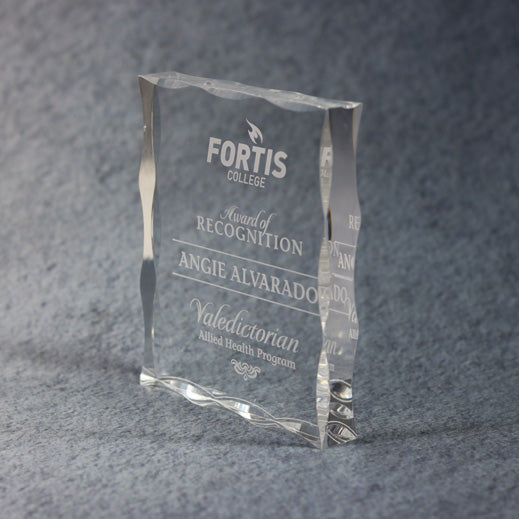 Acrylic Block with Scallop Edge - Monarch Trophy Studio