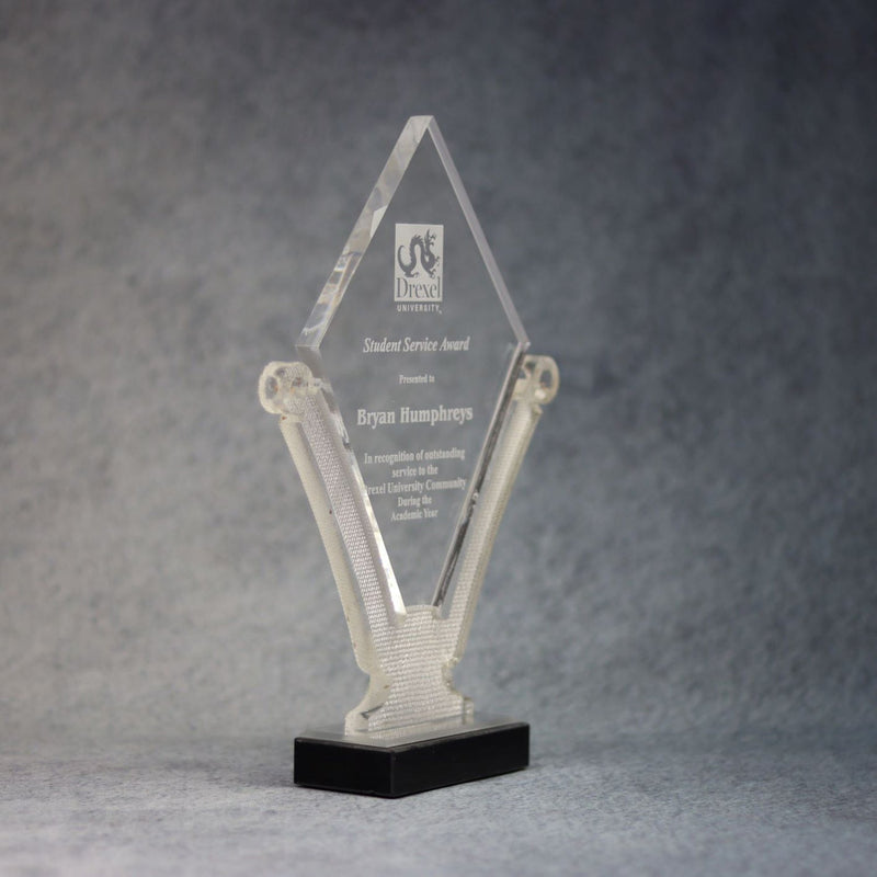 Acrylic Diamond with Lasered Strut - Monarch Trophy Studio
