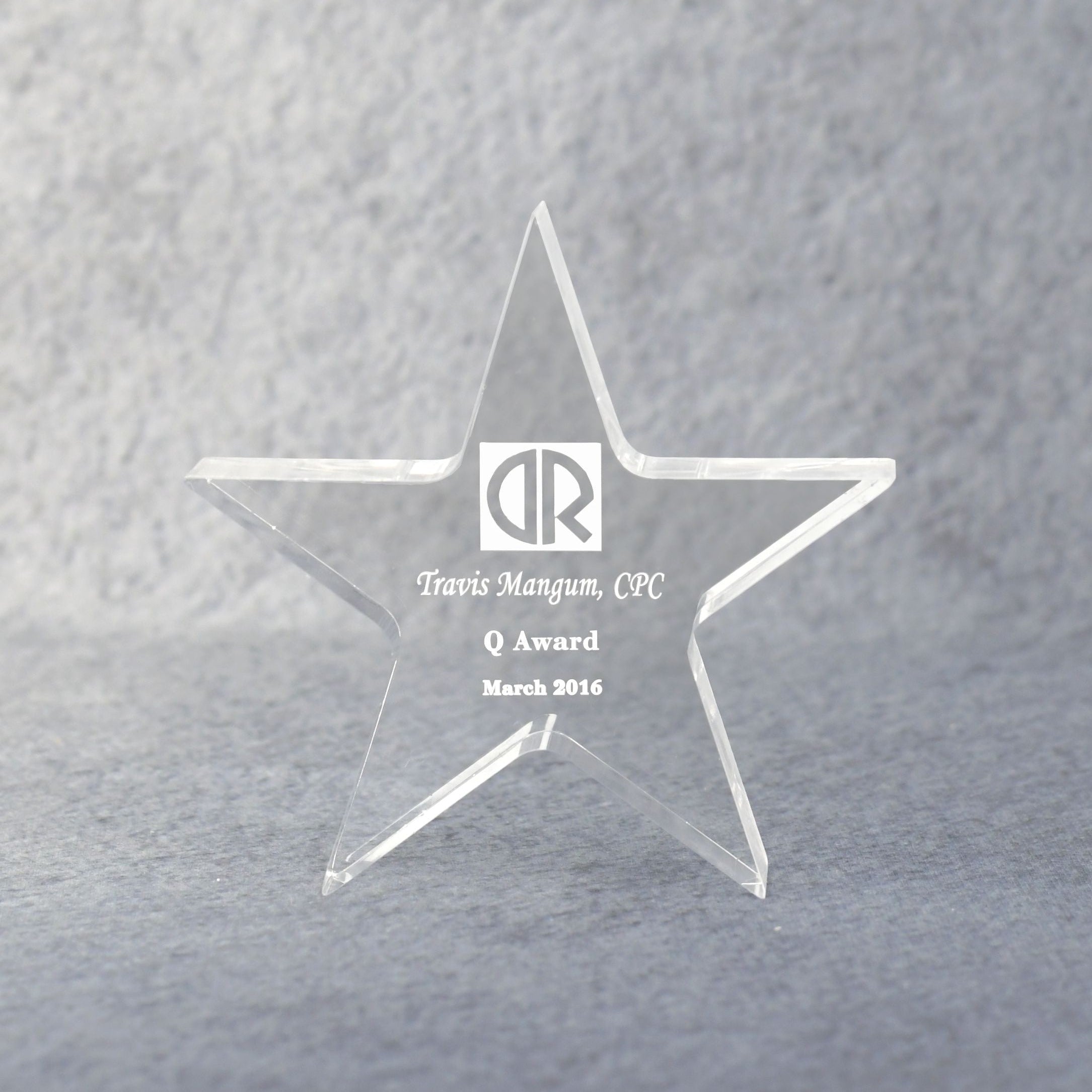 Acrylic Star Performer Paper Weight - Monarch Trophy Studio