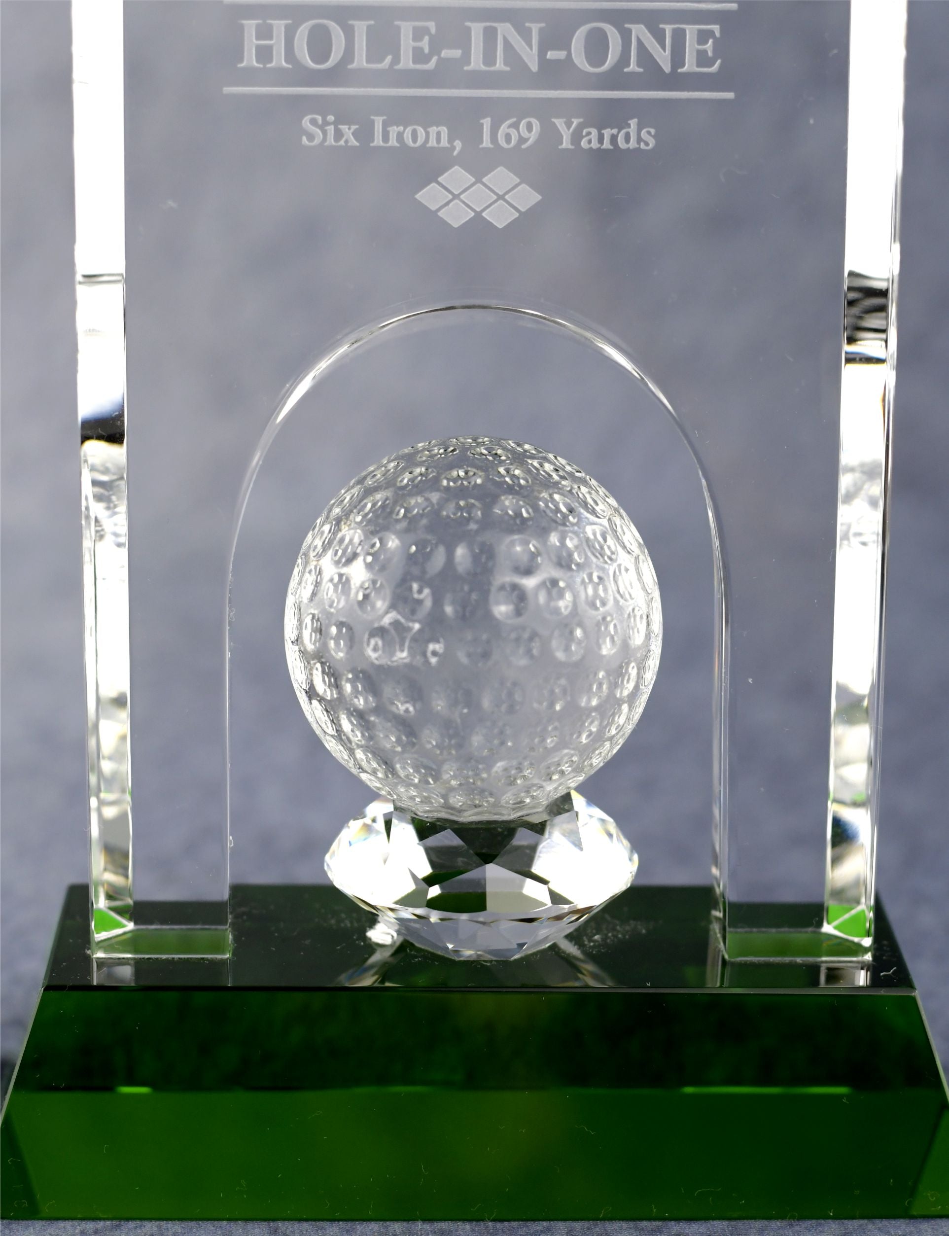 Crystal Arch with Golf Ball - Monarch Trophy Studio