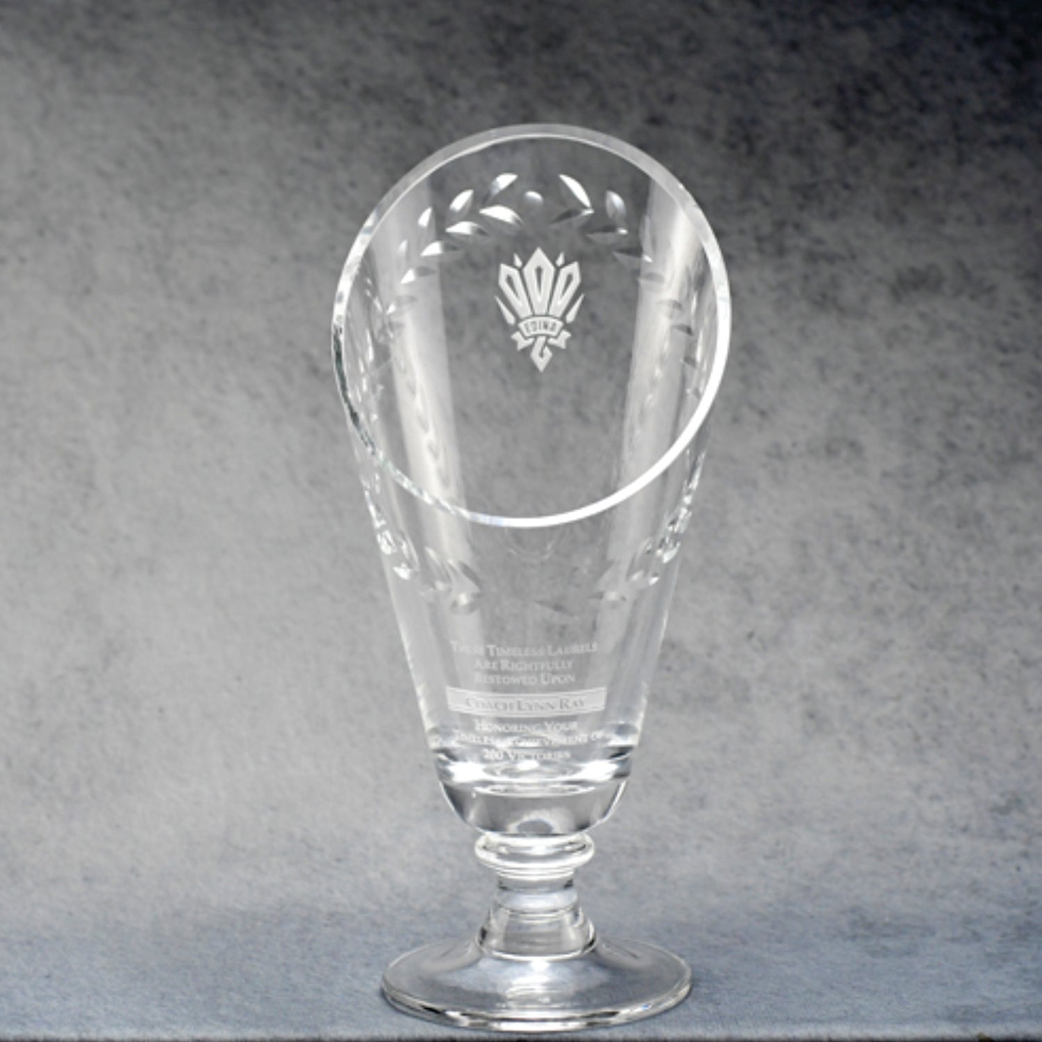 Crystal Laurel Cup 11.5" - Monarch Trophy Studio