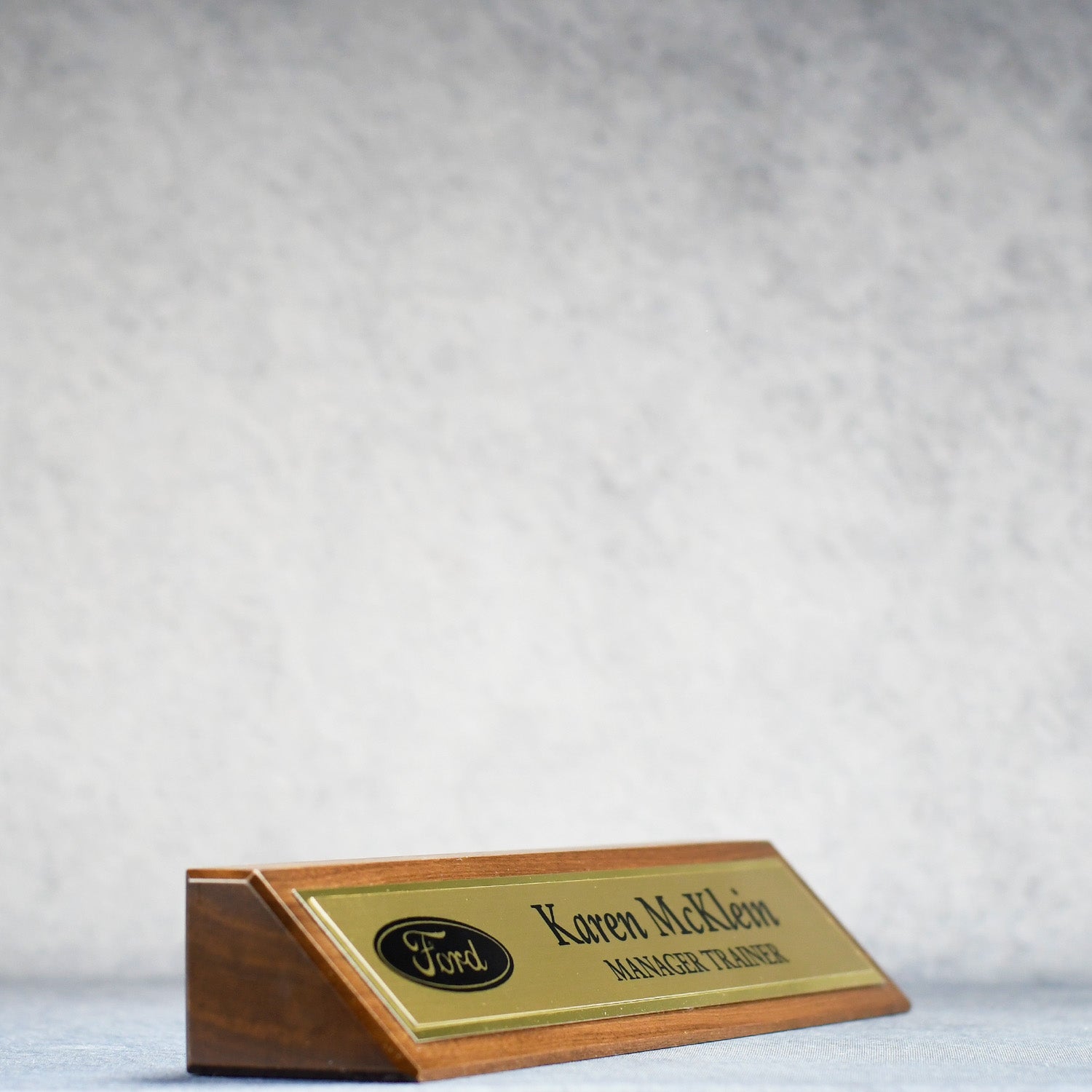 Walnut Desk Name Plate - Monarch Trophy Studio