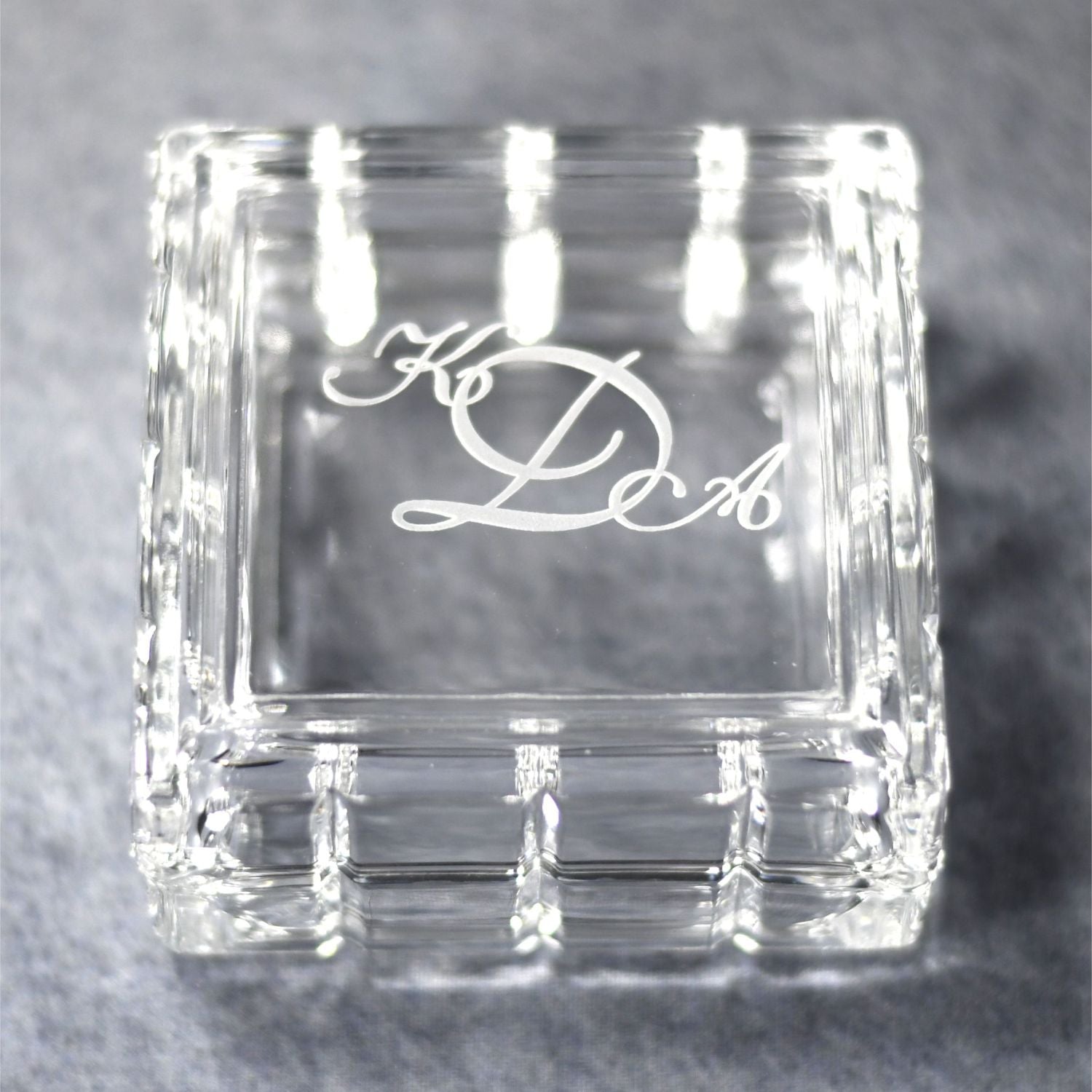 Glass Trinket Box Rippled - Monarch Trophy Studio