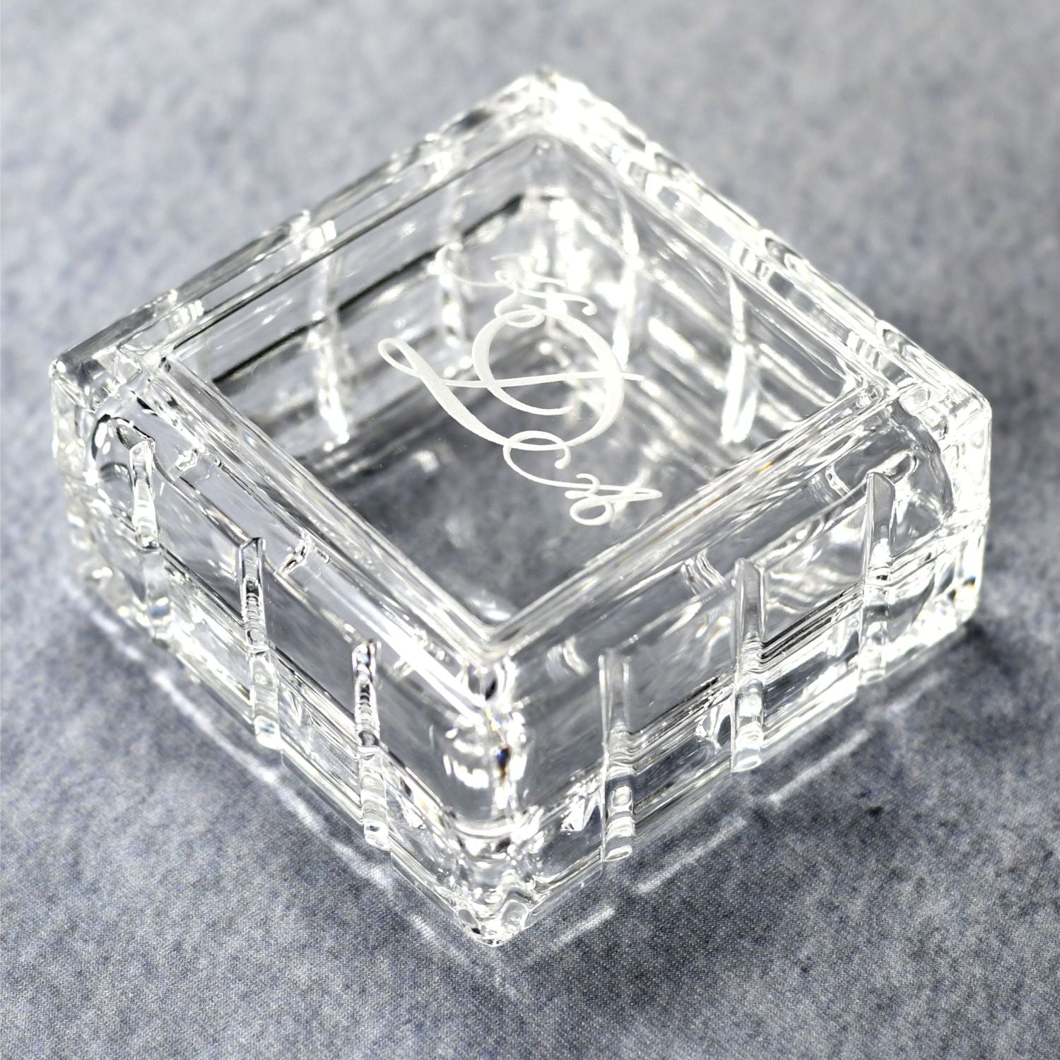 Glass Trinket Box Rippled - Monarch Trophy Studio