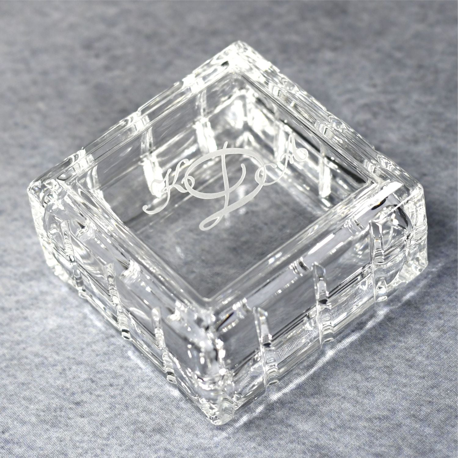 Glass Trinket Box Rippled - Monarch Trophy Studio