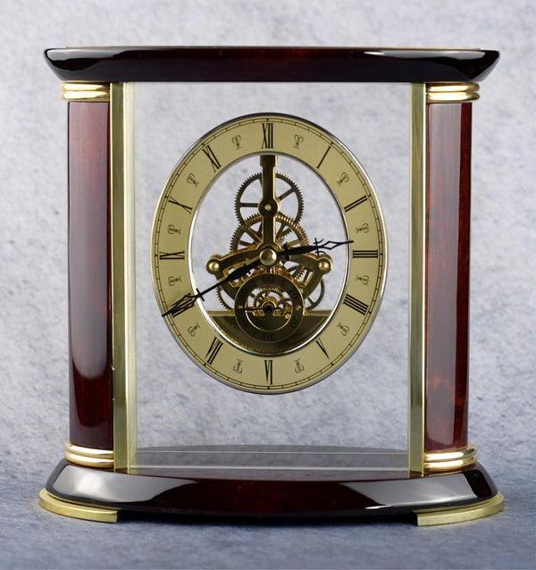Open Clock Works Rosewood Clock - Monarch Trophy Studio