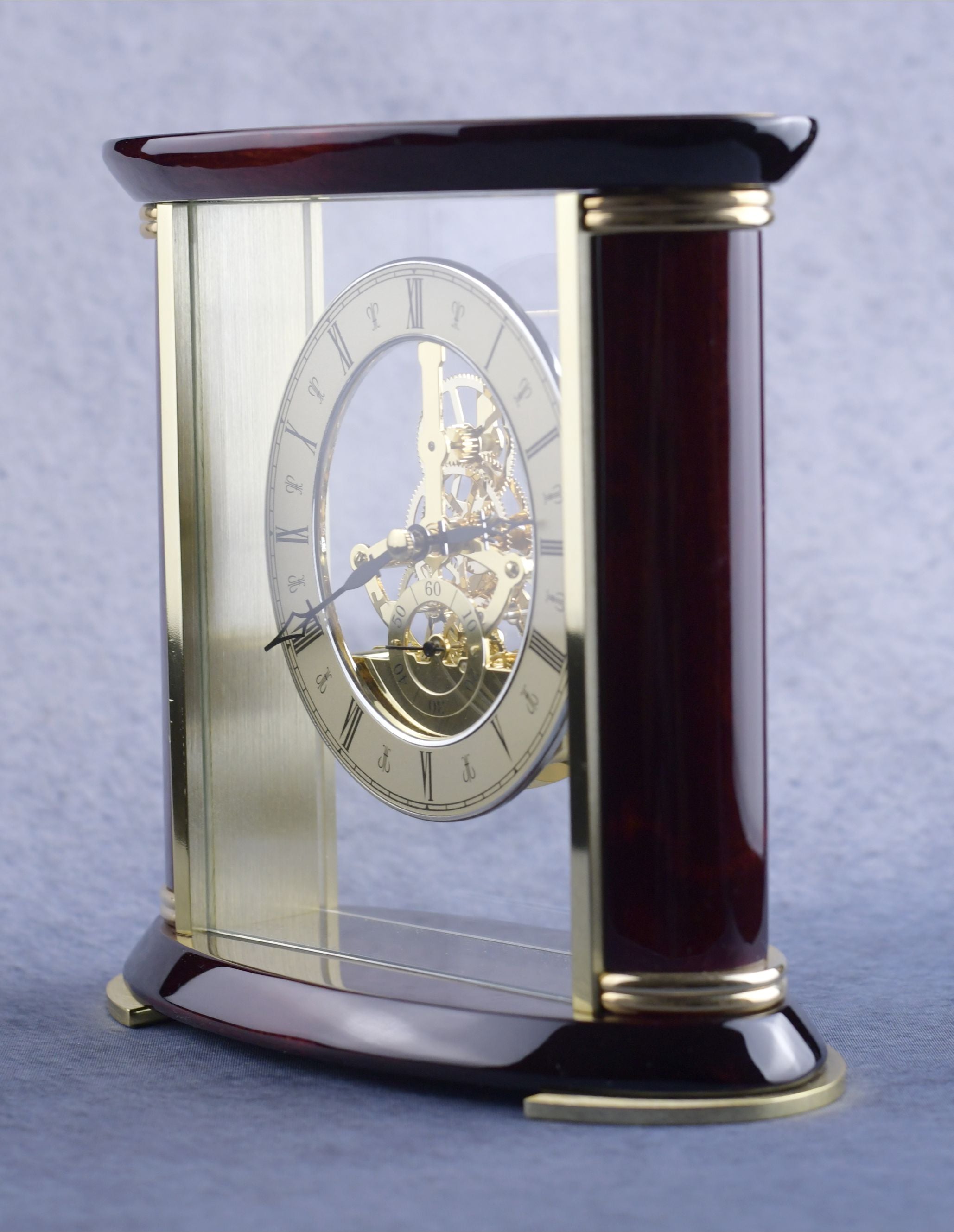 Open Clock Works Rosewood Clock - Monarch Trophy Studio