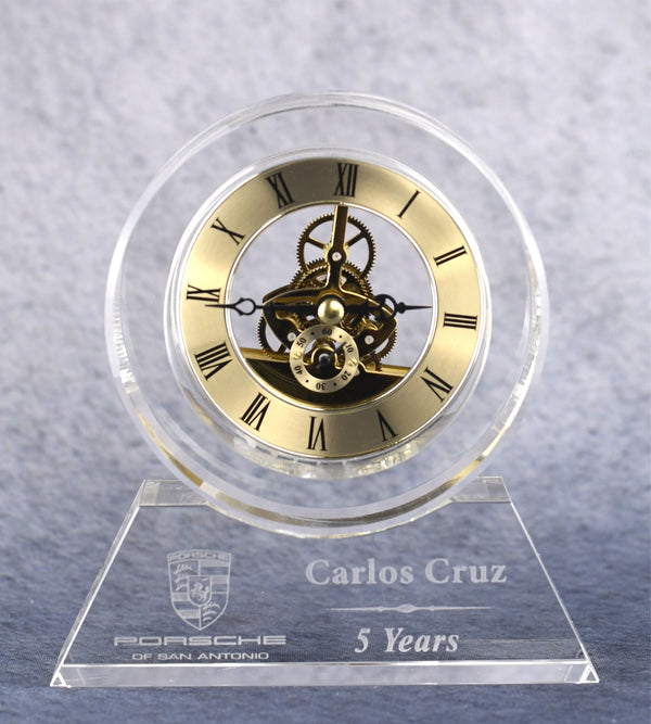 Crystal Desk Clock - Monarch Trophy Studio