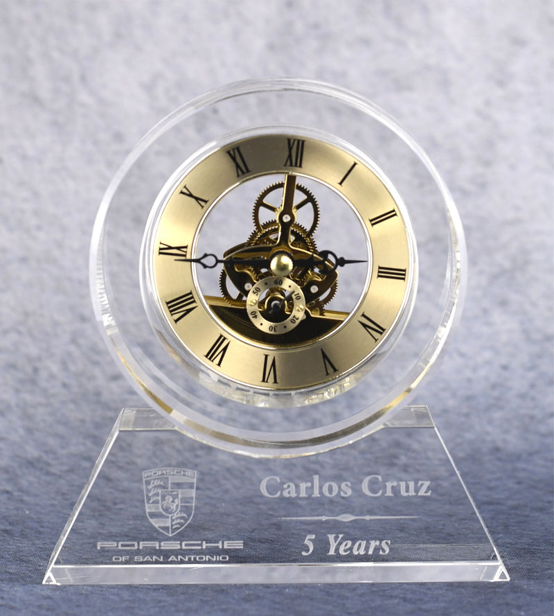 Crystal Desk Clock - Monarch Trophy Studio