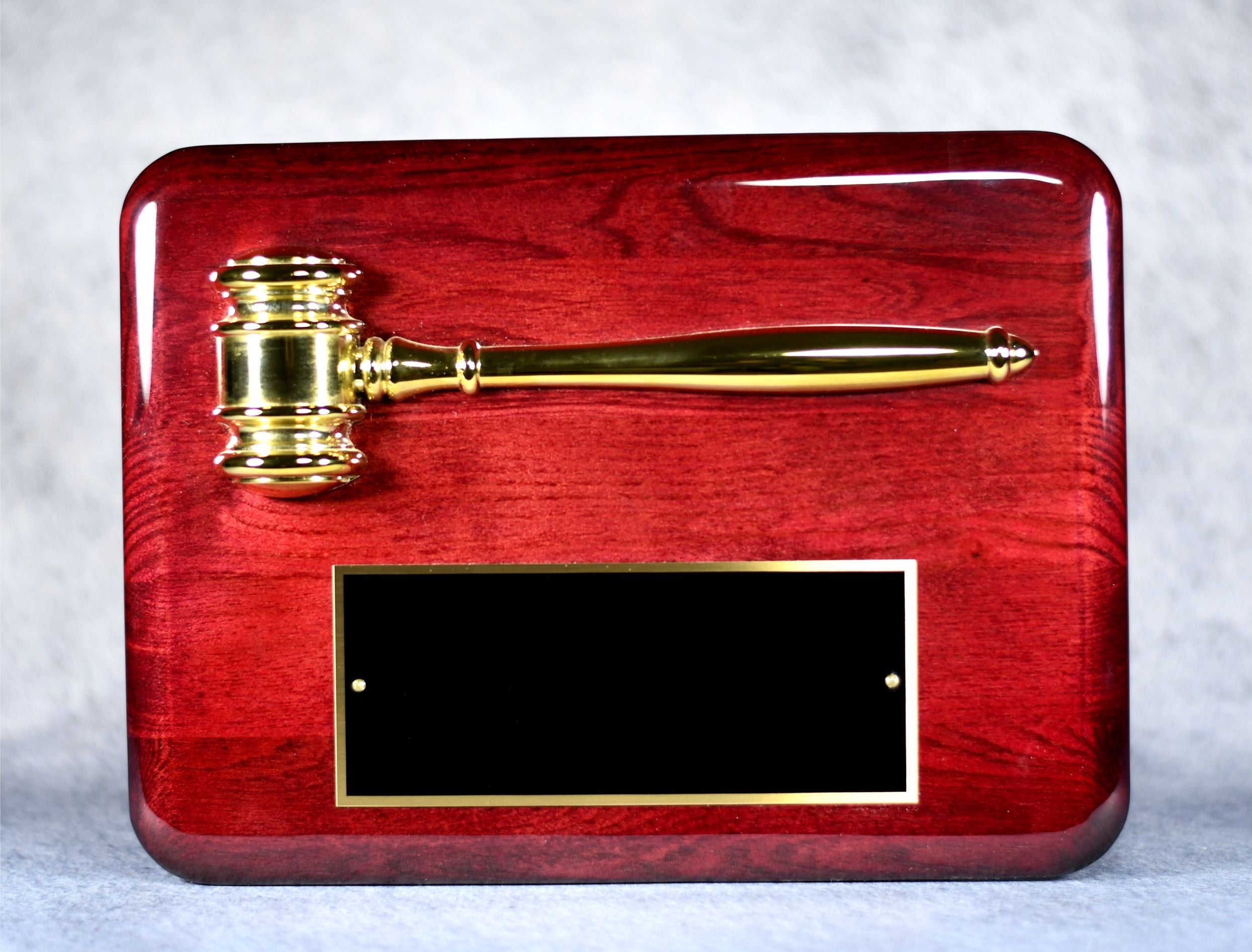 Gavel with Piano Finish Plaque - Monarch Trophy Studio