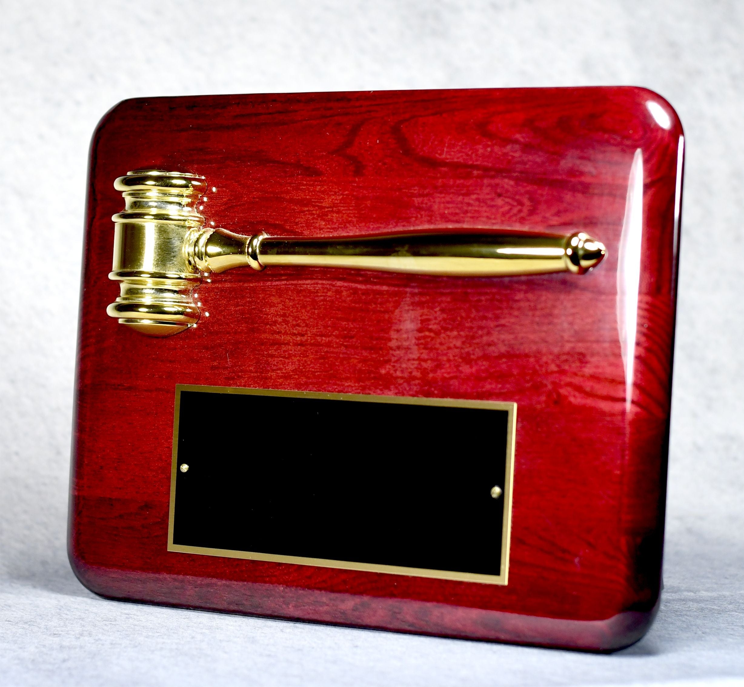 Gavel with Piano Finish Plaque - Monarch Trophy Studio