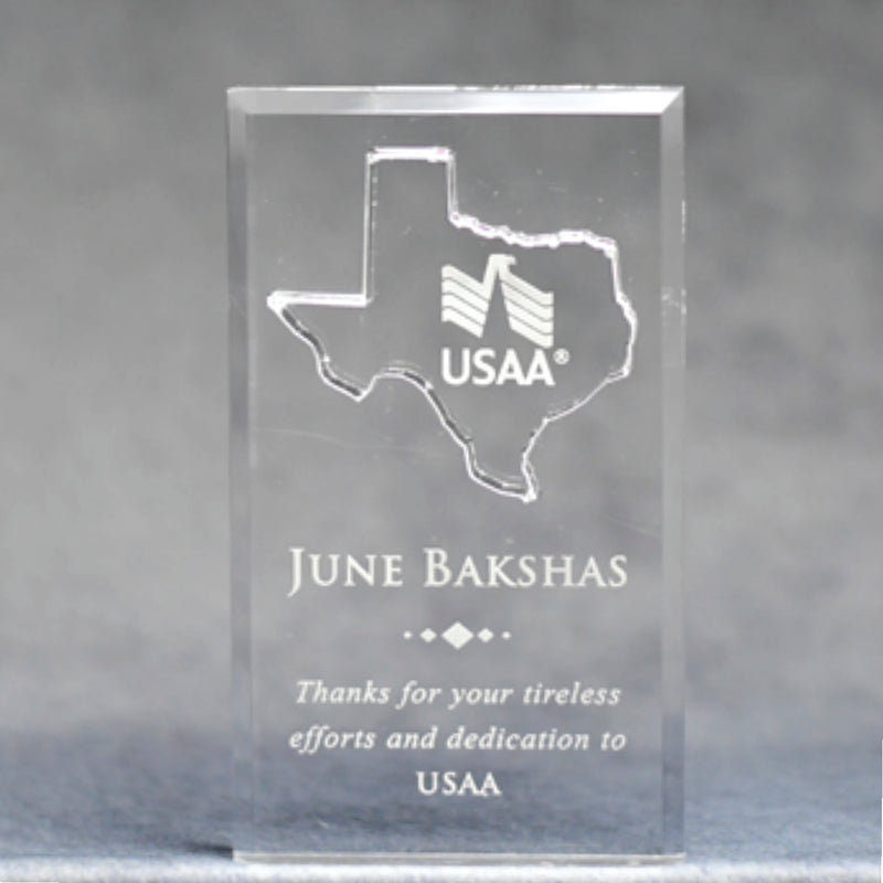 Acrylic Texas State Cut Out - Monarch Trophy Studio