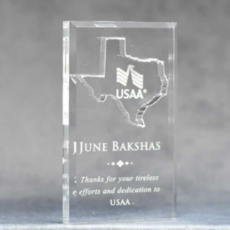 Acrylic Texas State Cut Out - Monarch Trophy Studio