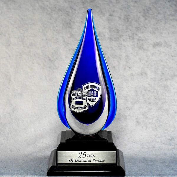 Blue Crystal Teardrop - Monarch Trophy Studio