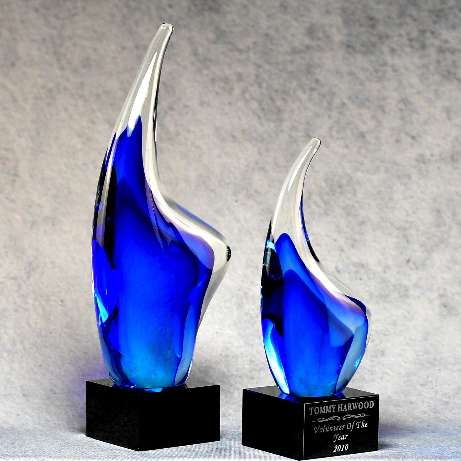 Blue Crystal Flame - Monarch Trophy Studio