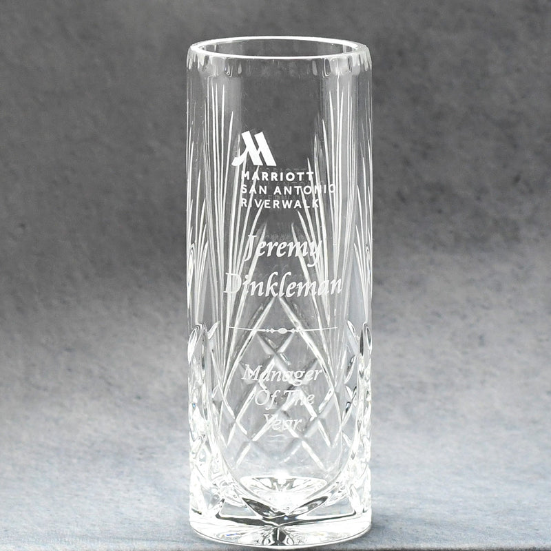 Crystal Cylinder Vase - Monarch Trophy Studio