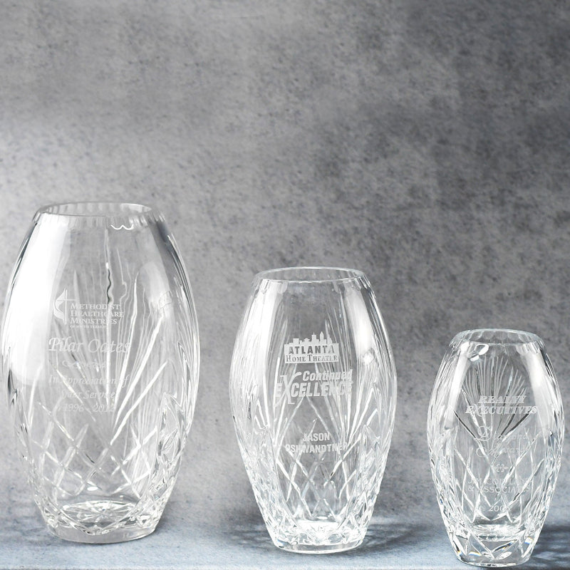 Crystal Barrel Vase - Monarch Trophy Studio