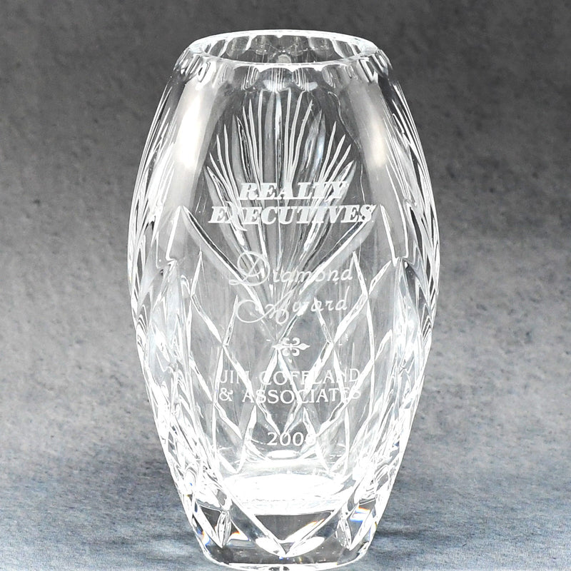 Crystal Barrel Vase - Monarch Trophy Studio