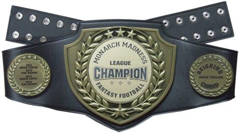 Championship Belt, Small, Black with Antique Gold - Monarch Trophy Studio