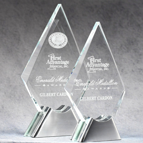 Crystal Diamond on Chrome Stand - Monarch Trophy Studio