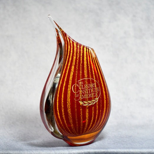 Art Glass Red/Gold Vase - Monarch Trophy Studio