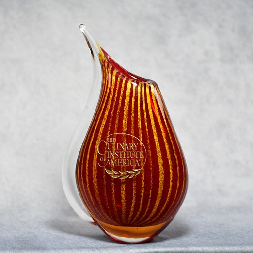 Art Glass Red/Gold Vase - Monarch Trophy Studio