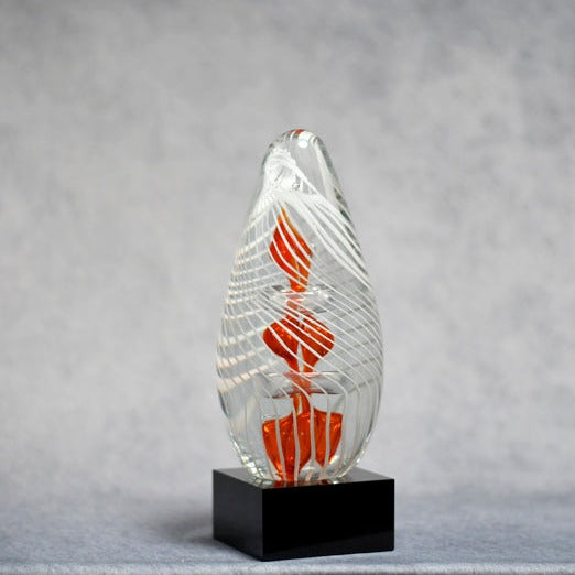 Glass Art Red Swirl - Monarch Trophy Studio
