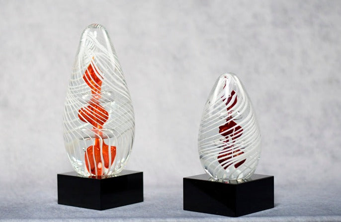 Glass Art Red Swirl - Monarch Trophy Studio