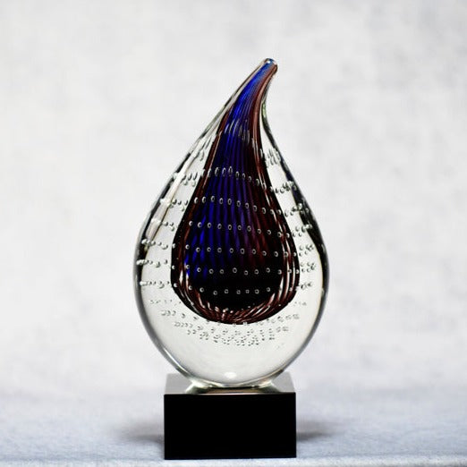 Glass Art Tear Drop Purple - Monarch Trophy Studio