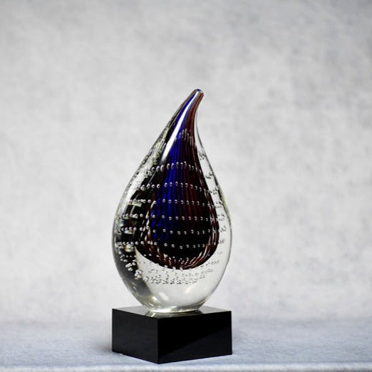 Glass Art Tear Drop Purple - Monarch Trophy Studio