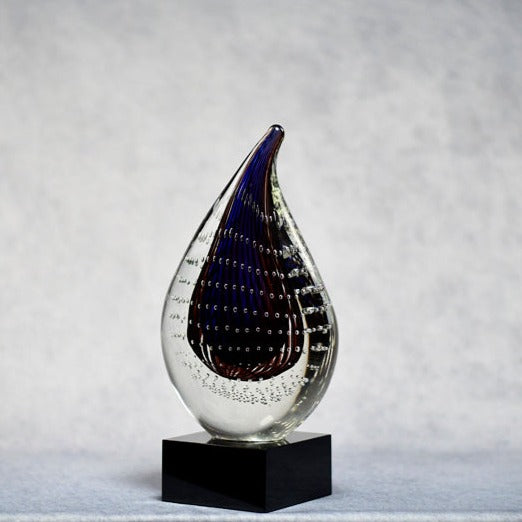 Glass Art Tear Drop Purple - Monarch Trophy Studio